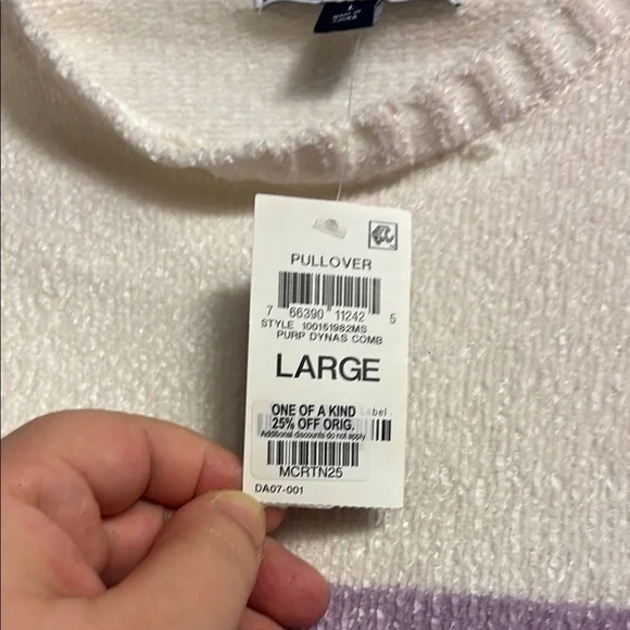 Karen Scott Purple and White Sweater L - Picture 2 of 6